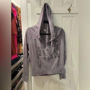 VS PINK - grey zip up hoodie